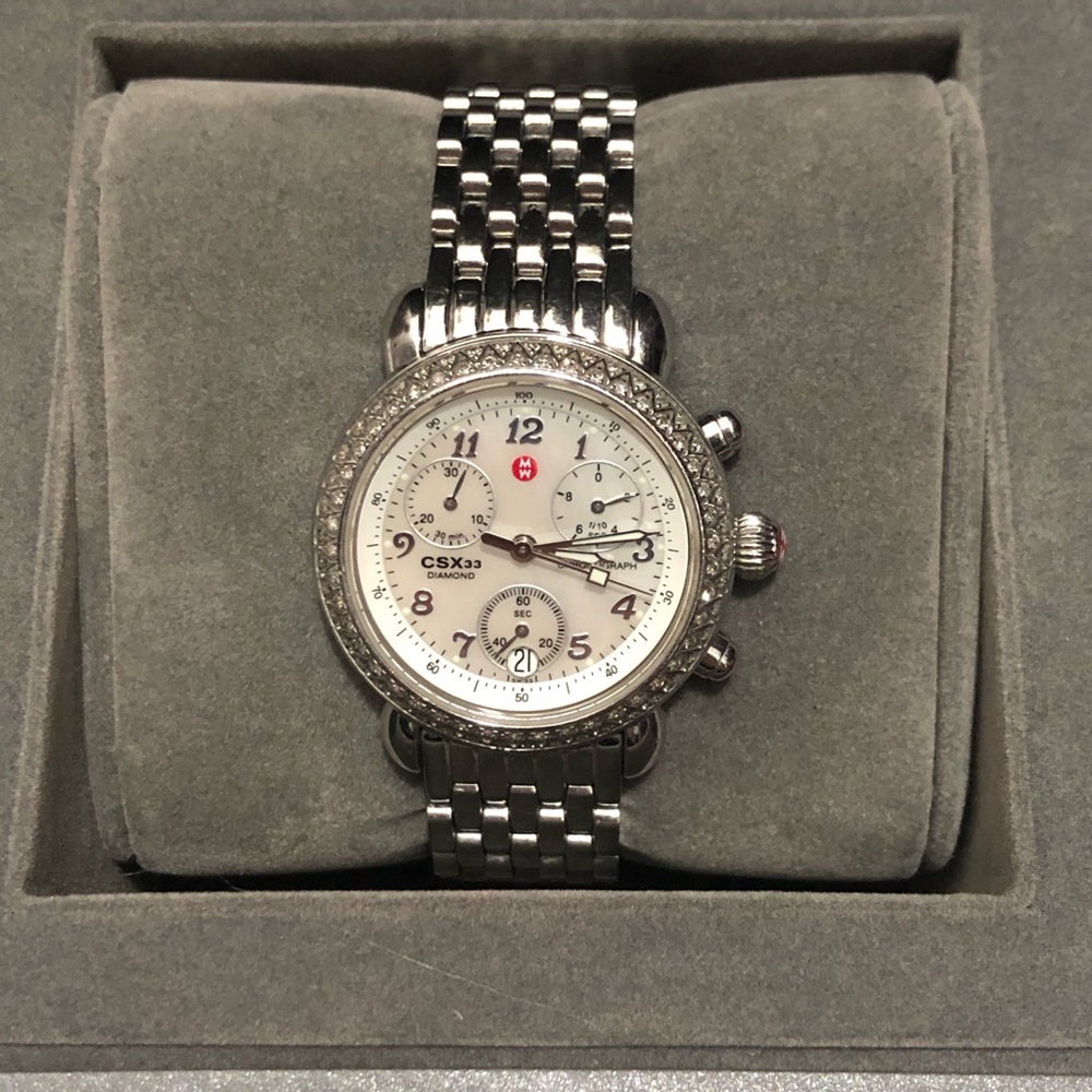 Michele CSX diamond round watch